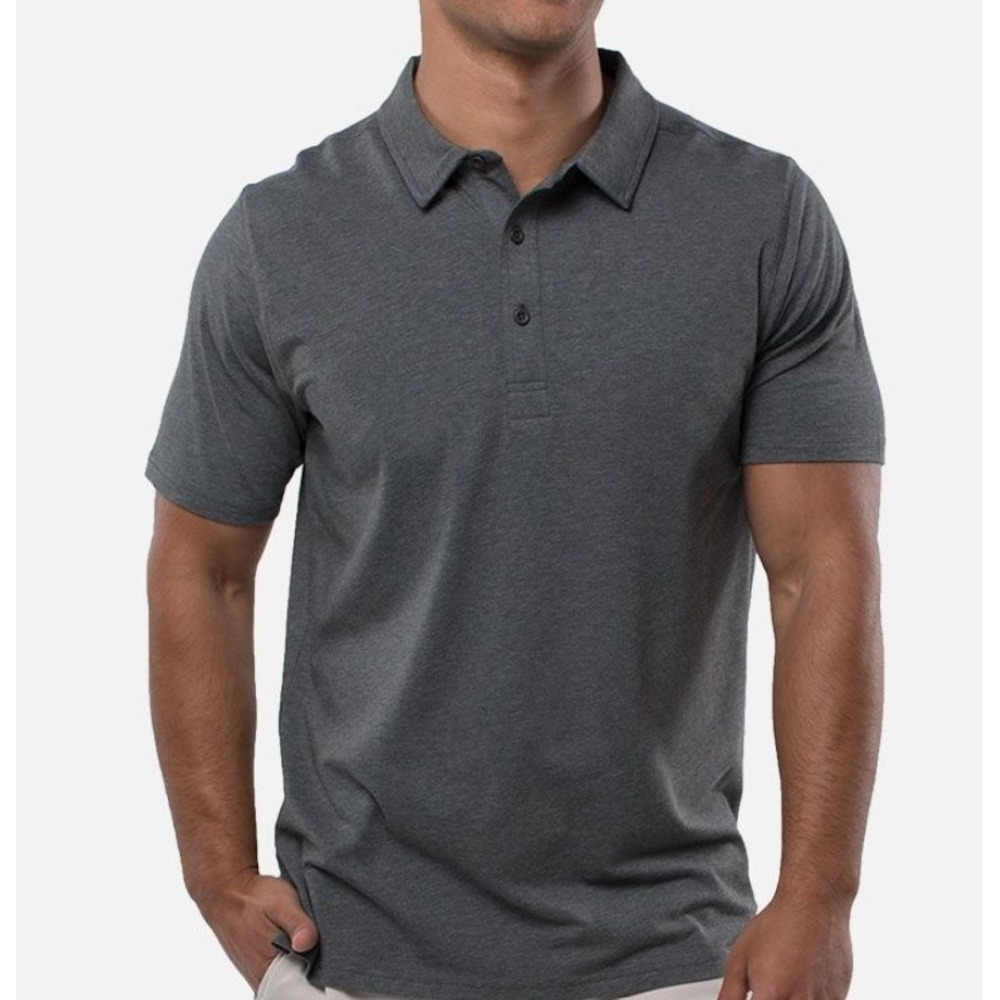 Cariloha Polo Shirt Men's XL Carbon Heather Organic Cotton Bamboo Jersey NWT $59